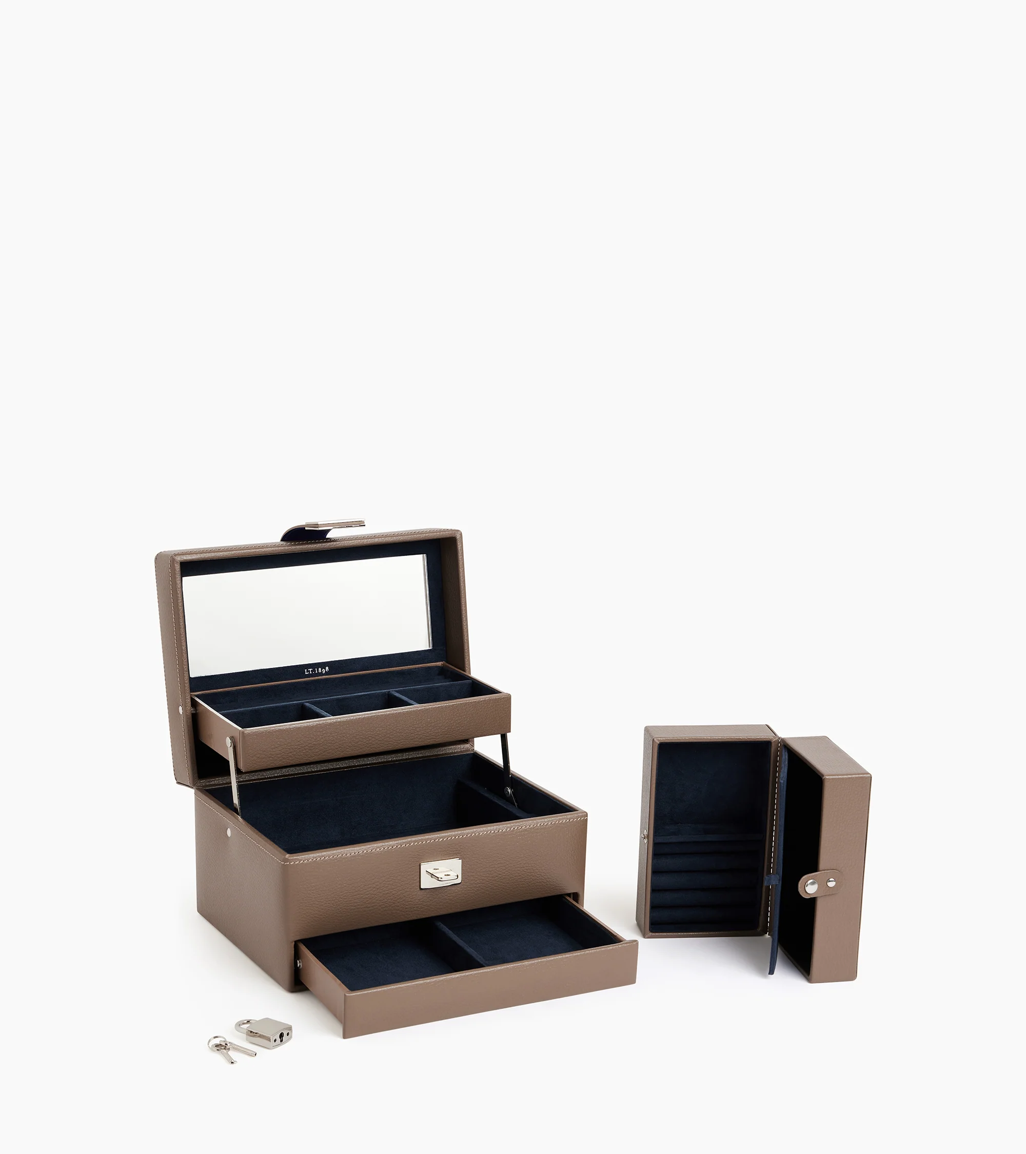 Boite à bijoux moyen modèle ouverture automatique en cuir - Image 3
