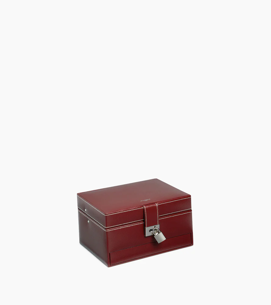 Boîte à bijoux moyen modèle ouverture automatique en cuir - Image 4