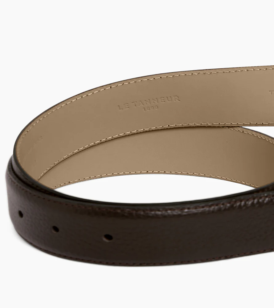 Ceinture homme avec boucle rectangle en cuir grainé - Image 3
