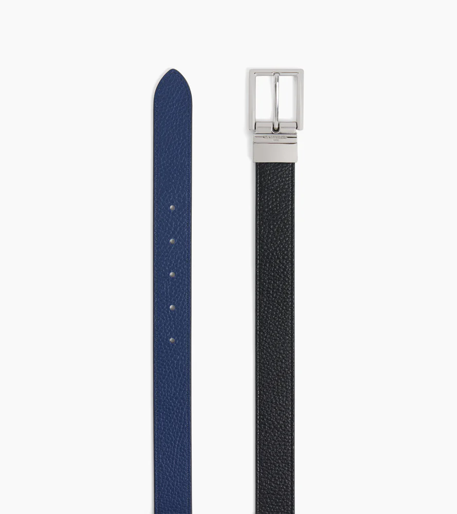 Ceinture réversible homme avec boucle rectangle en cuir grainé - Image 3