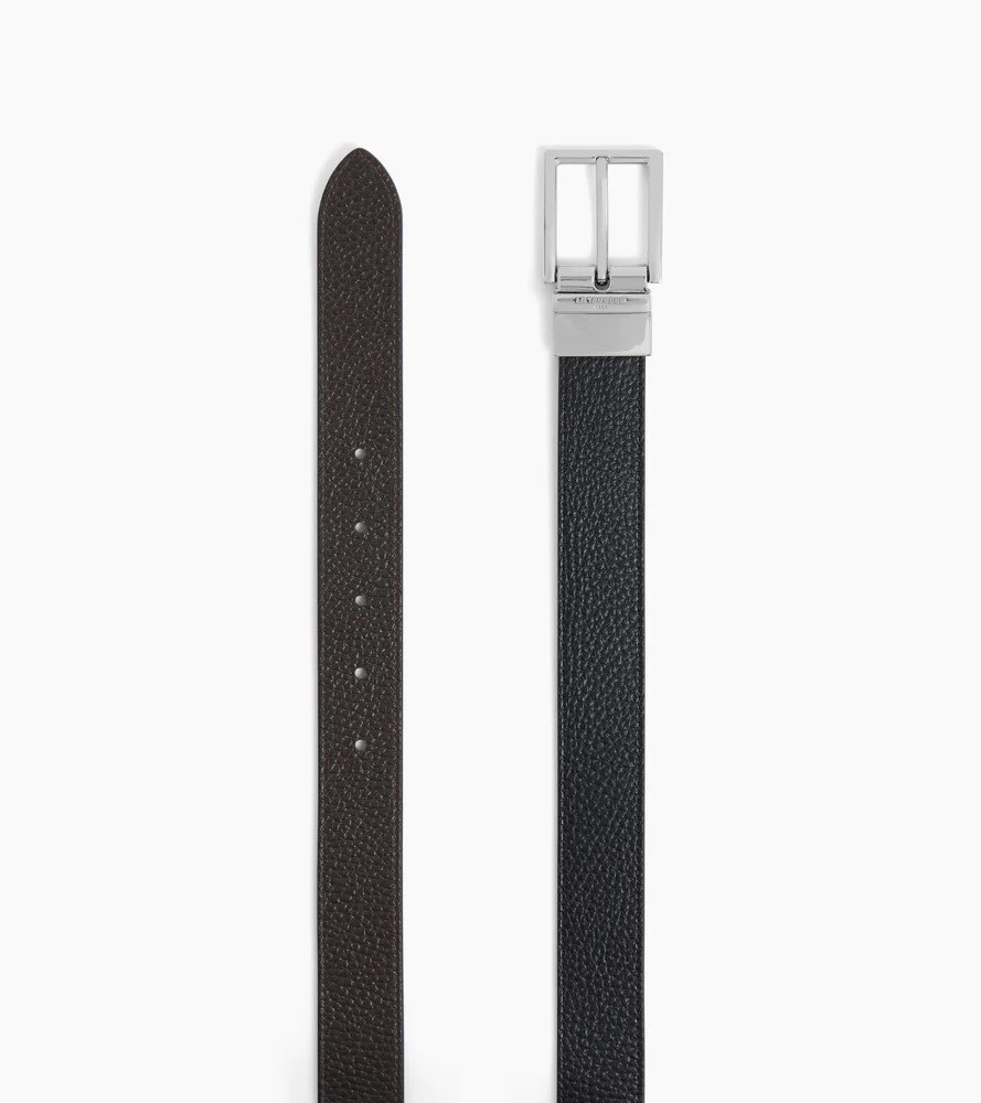 Ceinture réversible homme avec boucle rectangle en cuir grainé - Image 3
