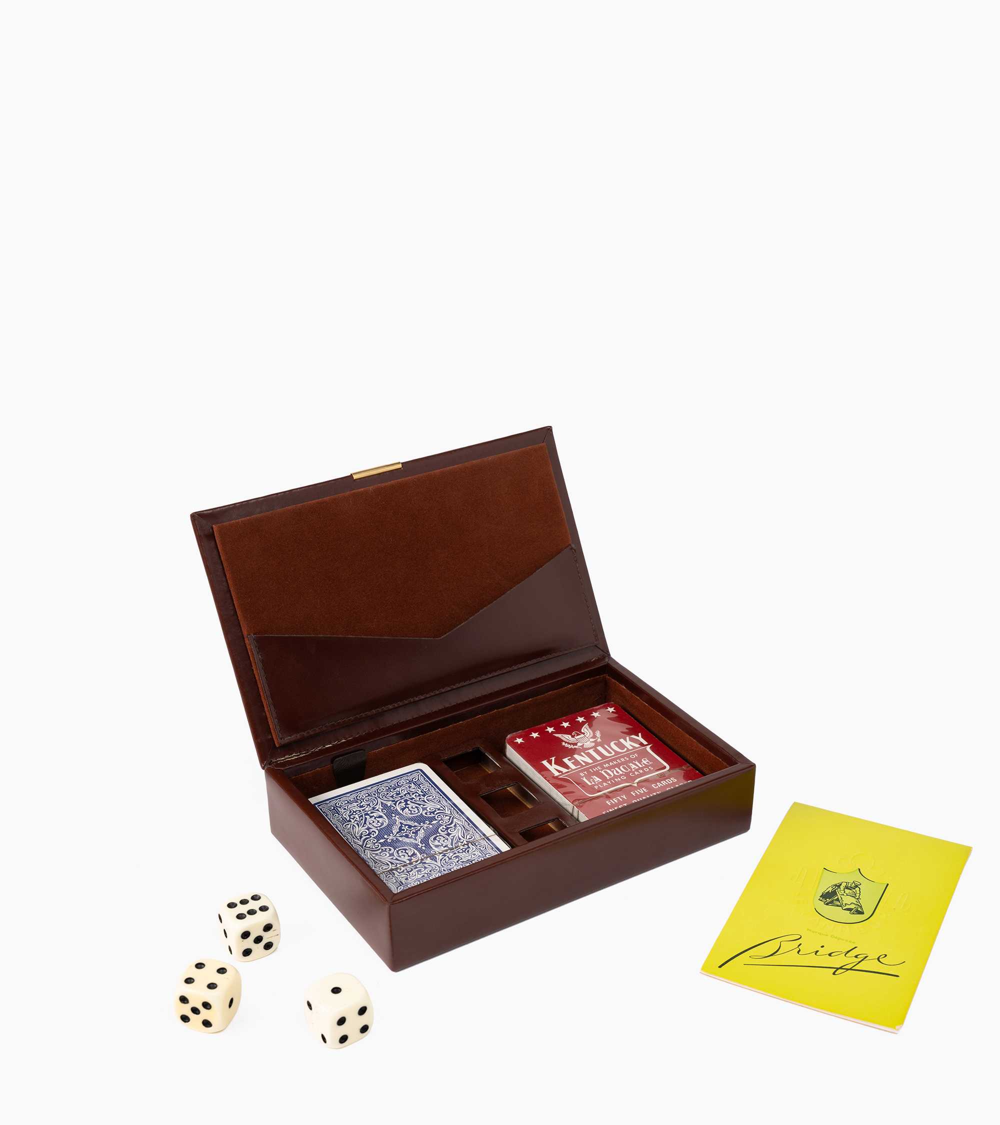 Coffret de jeux bridge petit modèle en cuir - Image 3