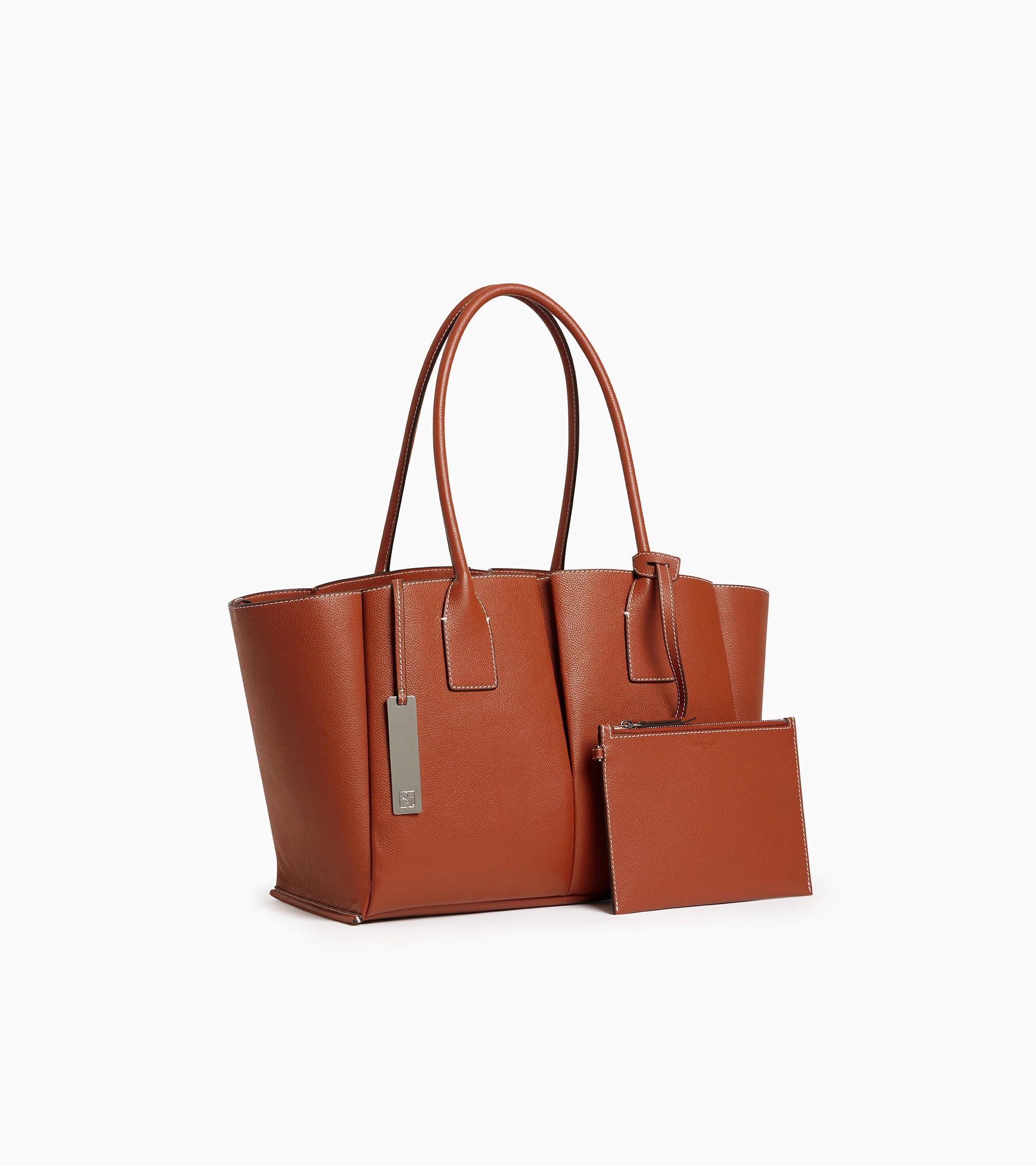 Grand sac cabas Elena en cuir grainé - Image 6