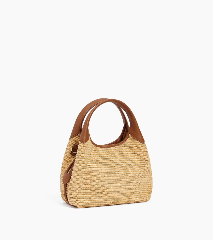 Petit sac à main Juliette effet raphia et cuir lisse - Image 4