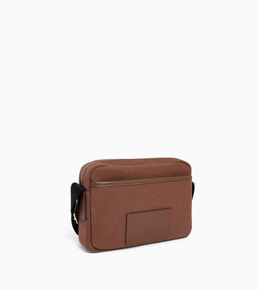 Petit sac bandoulière Maurice en toile coton et cuir lisse - Image 5