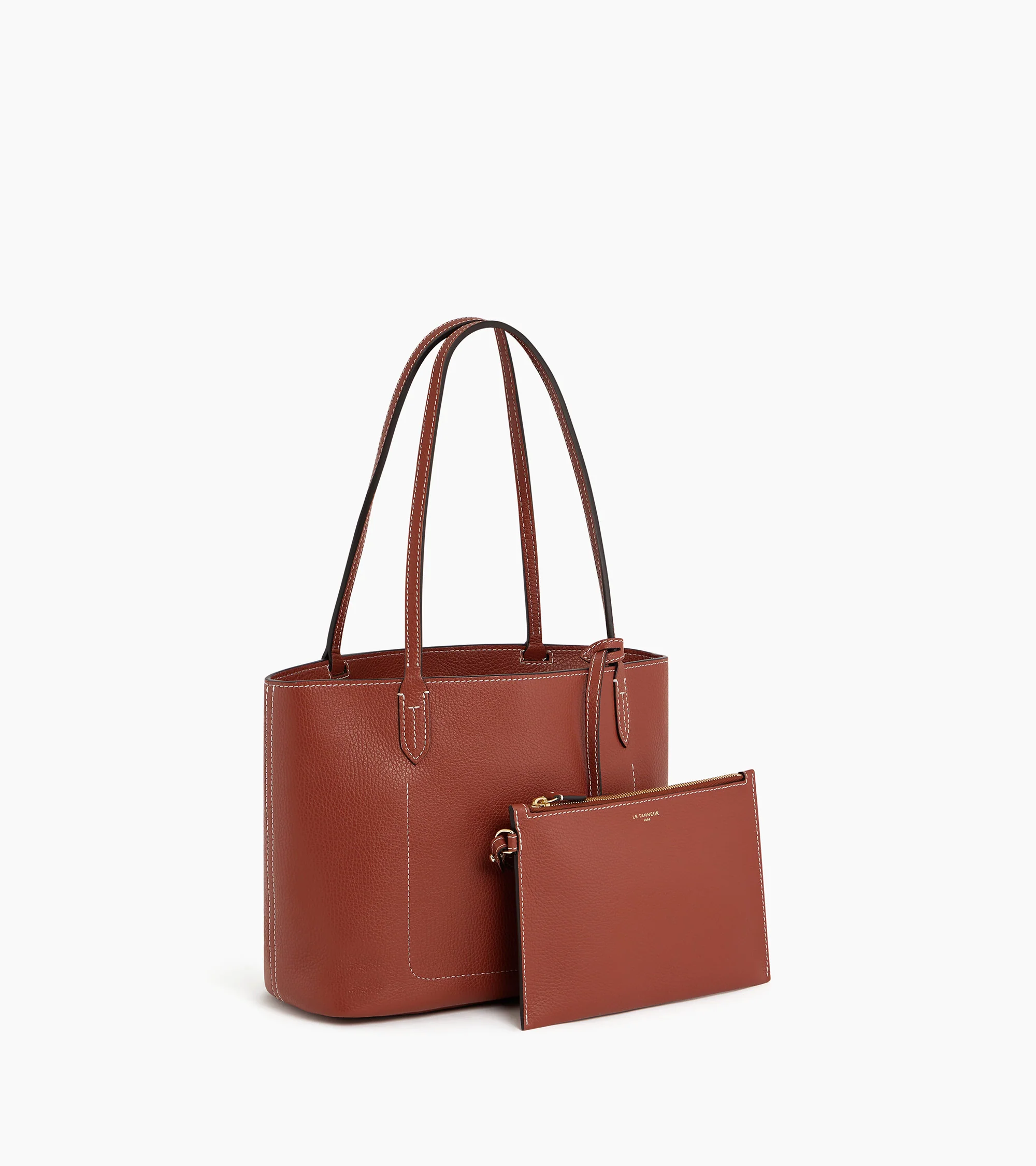 Petit sac cabas Louise en cuir grainé - Image 5