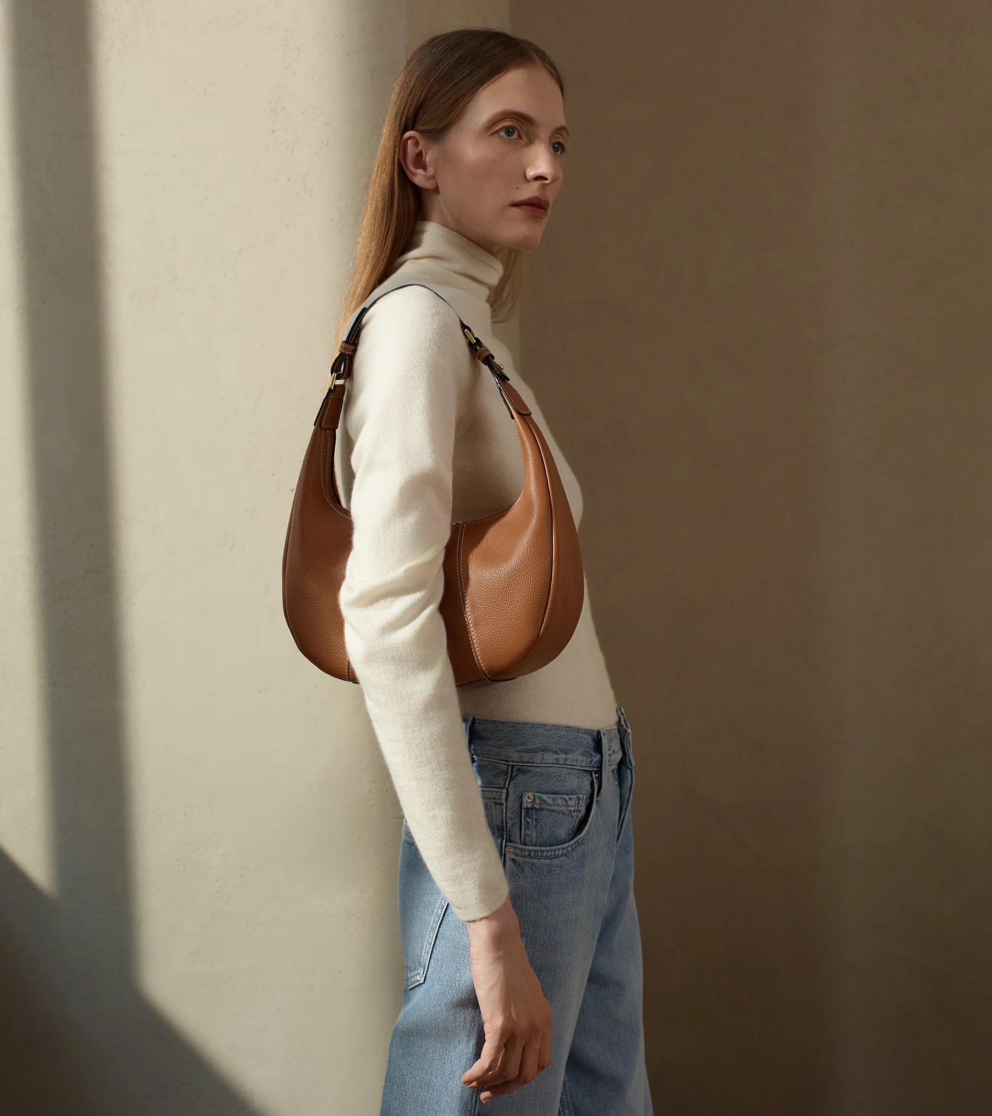 Petit sac hobo Juliette en cuir grainé - Image 7