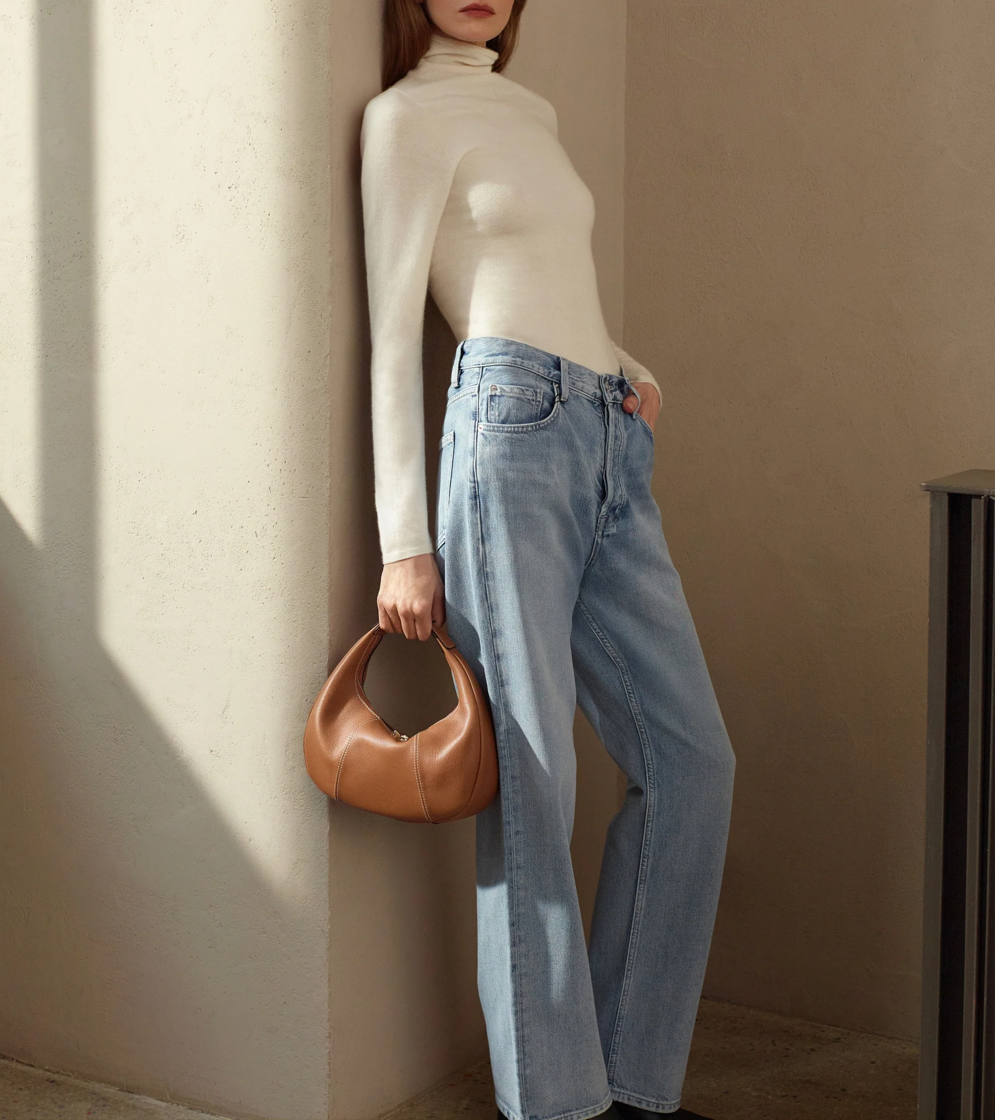 Petit sac hobo Juliette en cuir grainé - Image 8