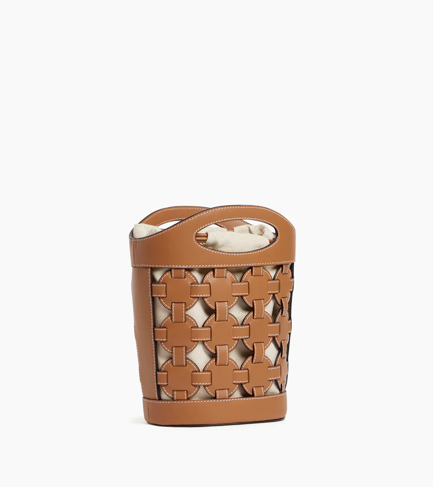 Petit sac seau Le Potier en toile coton et cuir lisse - Image 6