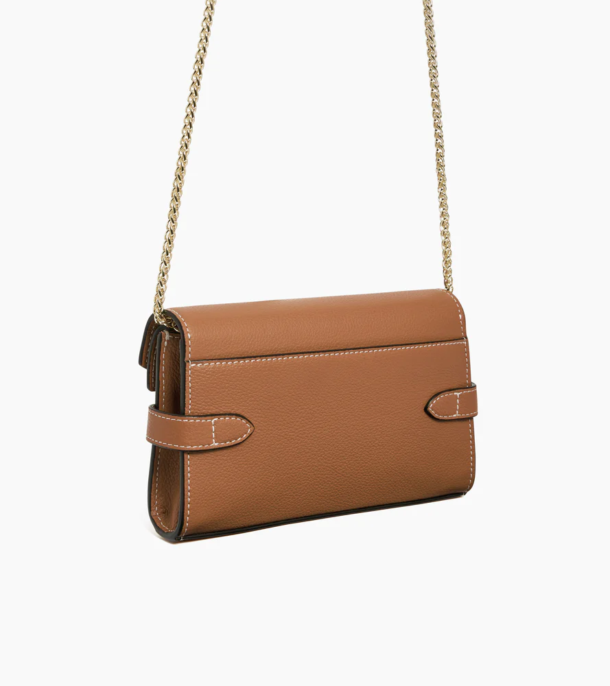 Sac pochette avec bandoulière double rabat Emilie en cuir grainé - Image 6