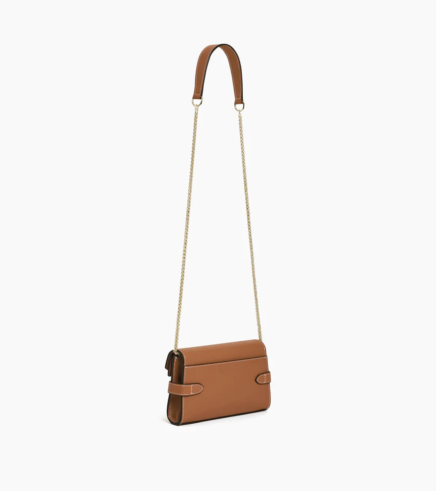 Sac pochette avec bandoulière double rabat Emilie en cuir grainé - Image 7