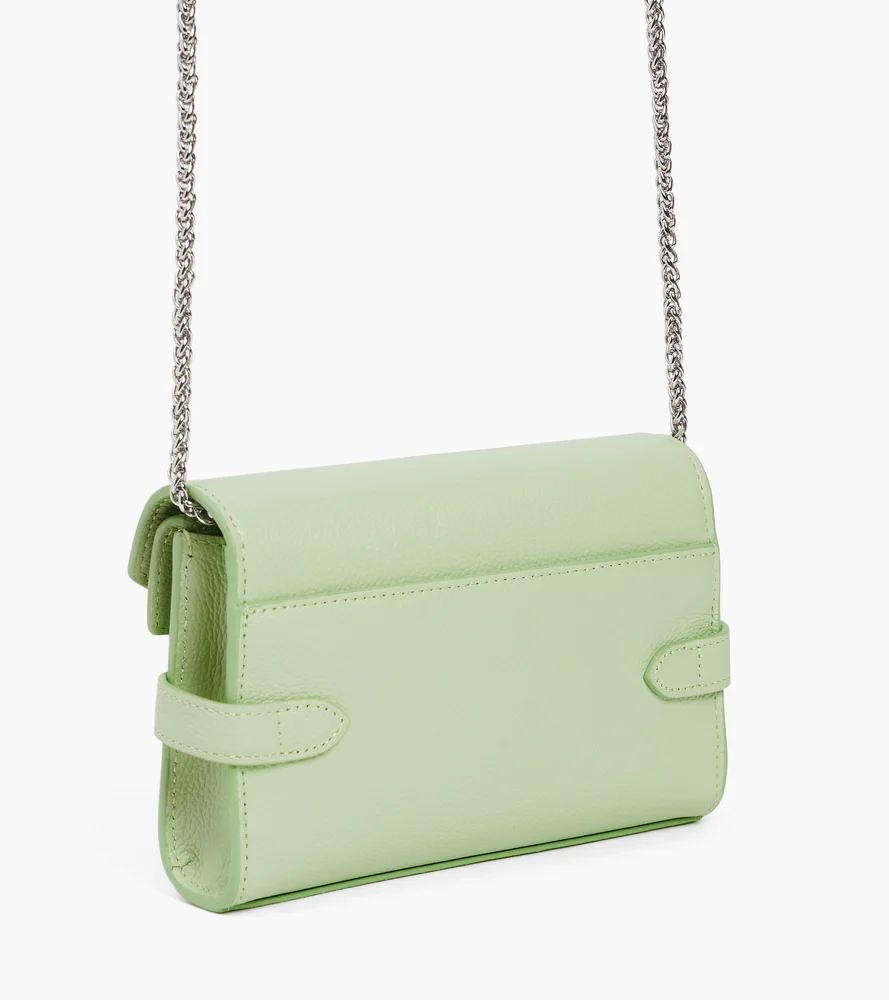 Sac pochette avec bandoulière double rabat Emilie en cuir grainé - Image 5