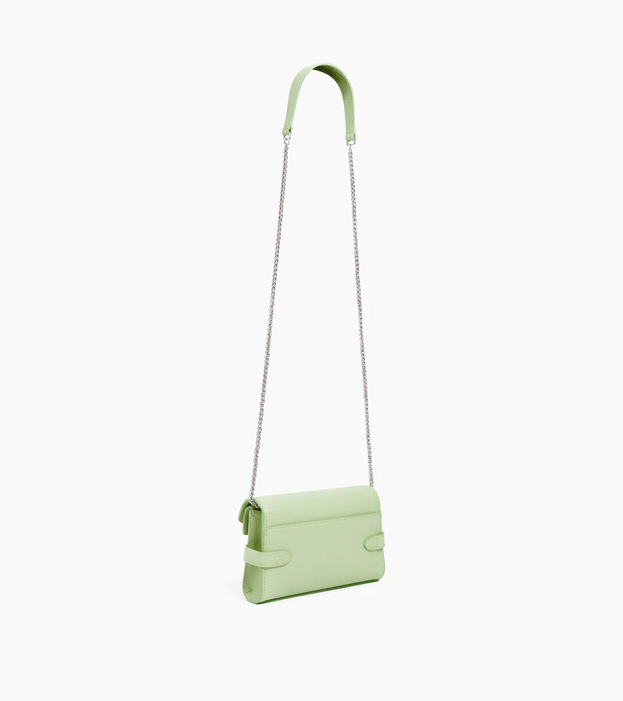 Sac pochette avec bandoulière double rabat Emilie en cuir grainé - Image 6