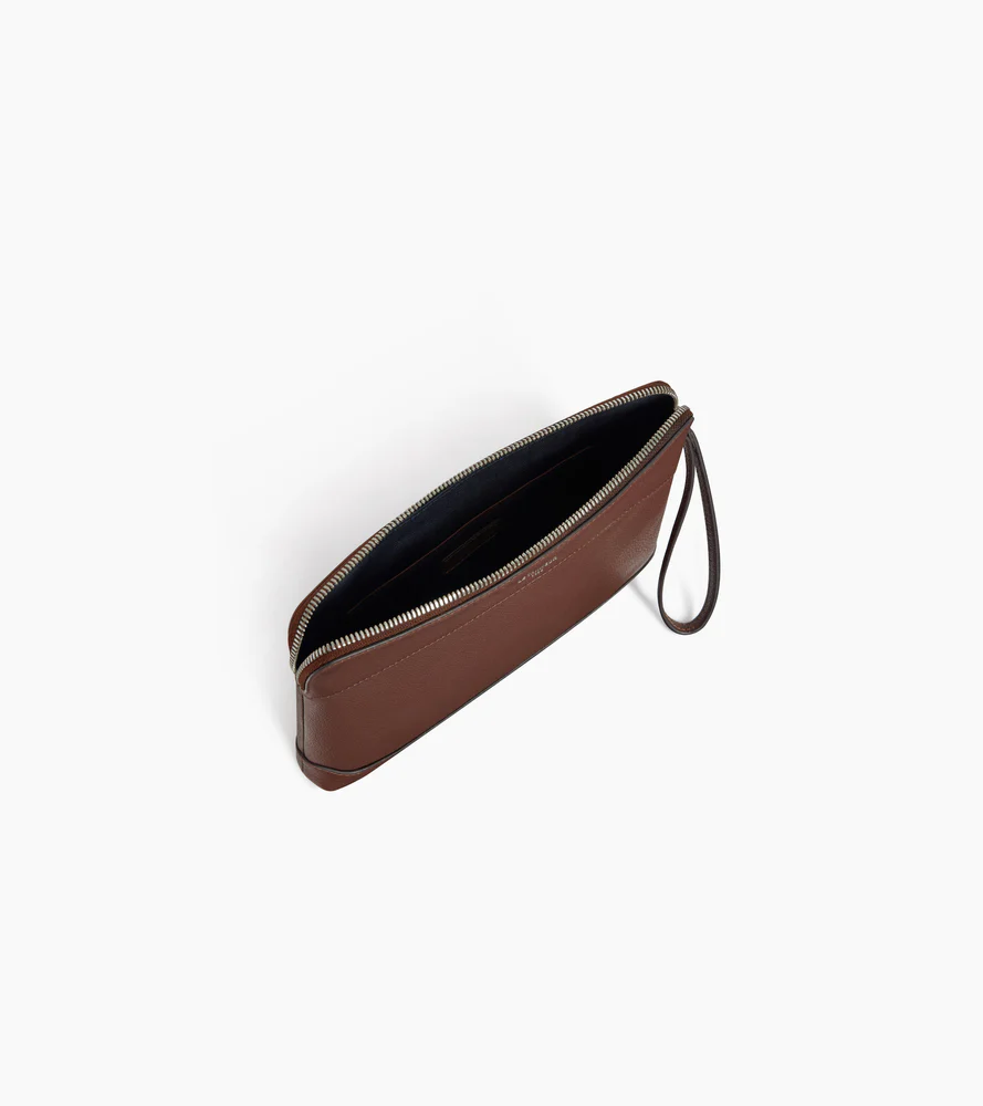 Pochette zippée en cuir grainé - Image 3