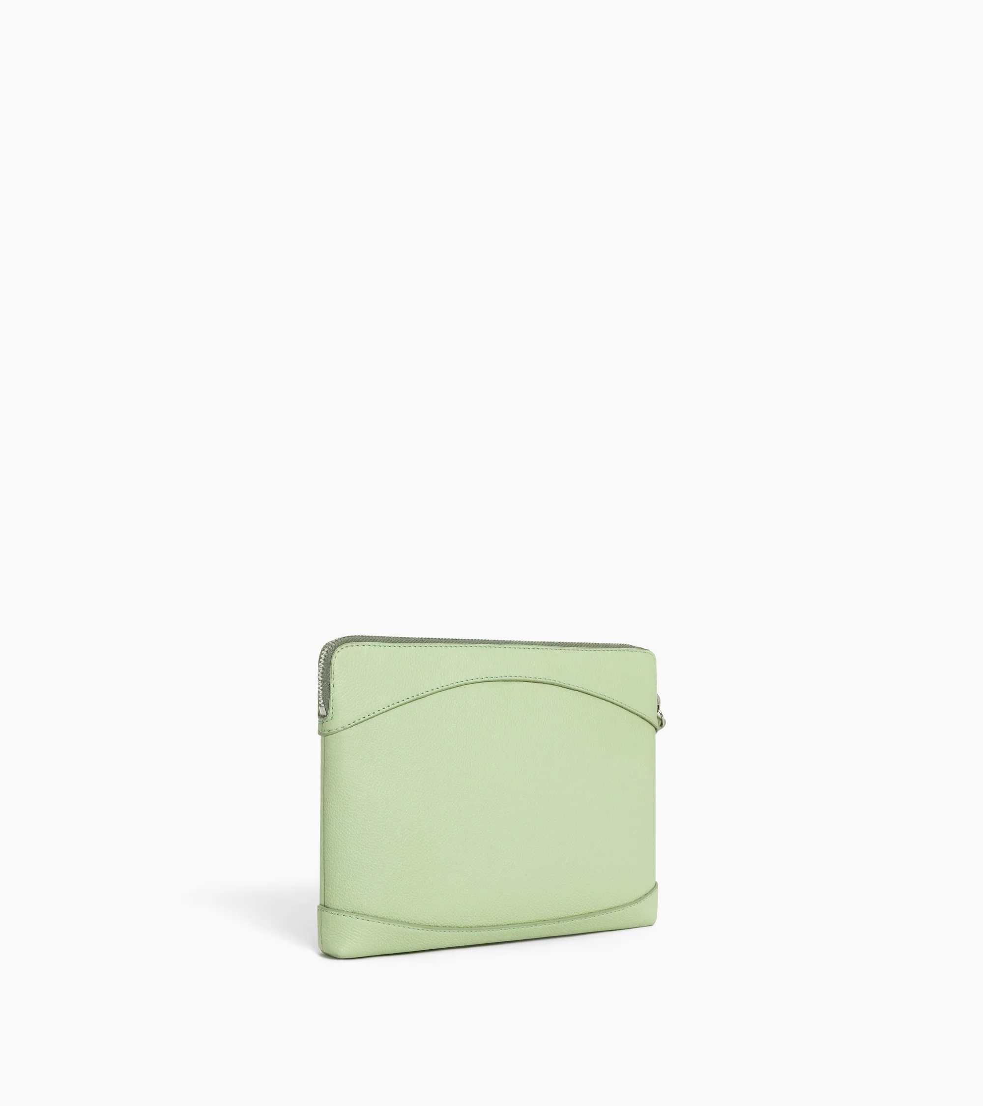 Pochette zippée en cuir grainé - Image 4