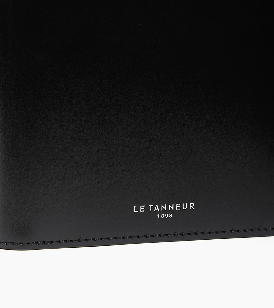 Porte cartes avec poche billets Emile en cuir lisse effet box - Image 2