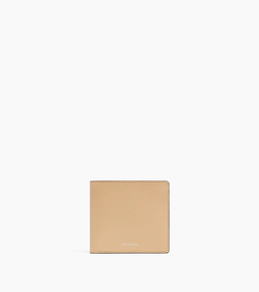 Porte cartes avec poches billets Emile en cuir grainé