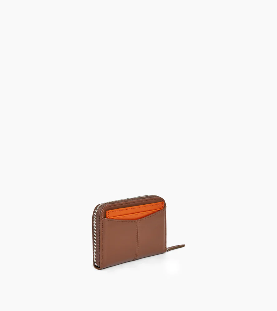 Porte monnaie zippé avec porte cartes amovible Charlotte en cuir lisse - Image 4