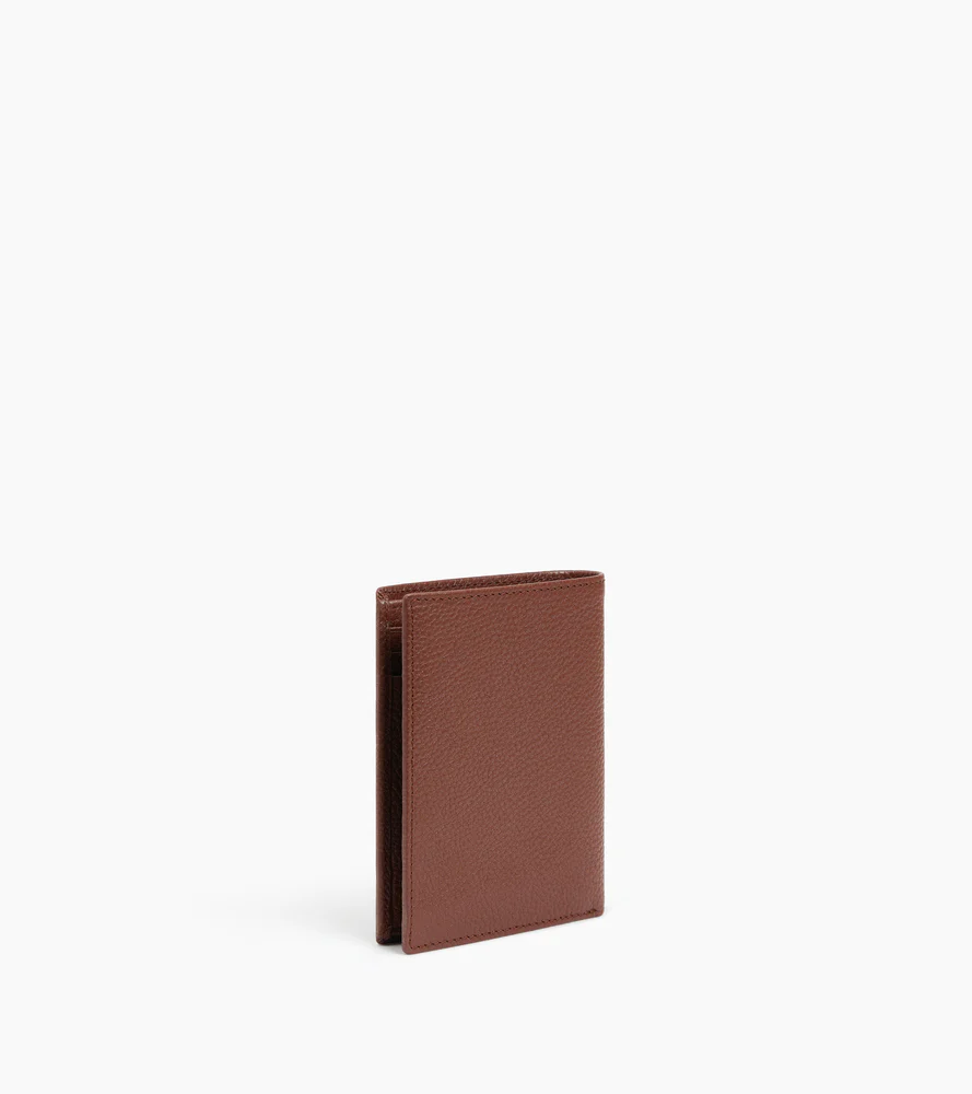 Portefeuille moyen modèle vertical zippé 2 volets Charles en cuir grainé - Image 5