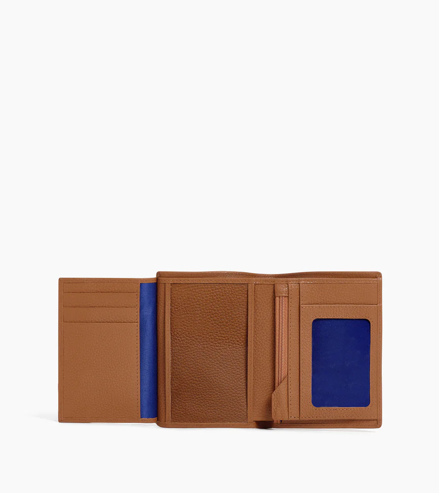 Portefeuille moyen modèle vertical zippé 2 volets Charles en cuir grainé - Image 3