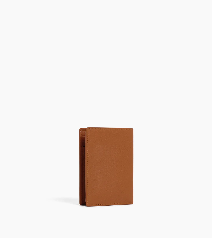 Portefeuille moyen modèle vertical zippé 2 volets Charles en cuir grainé - Image 4