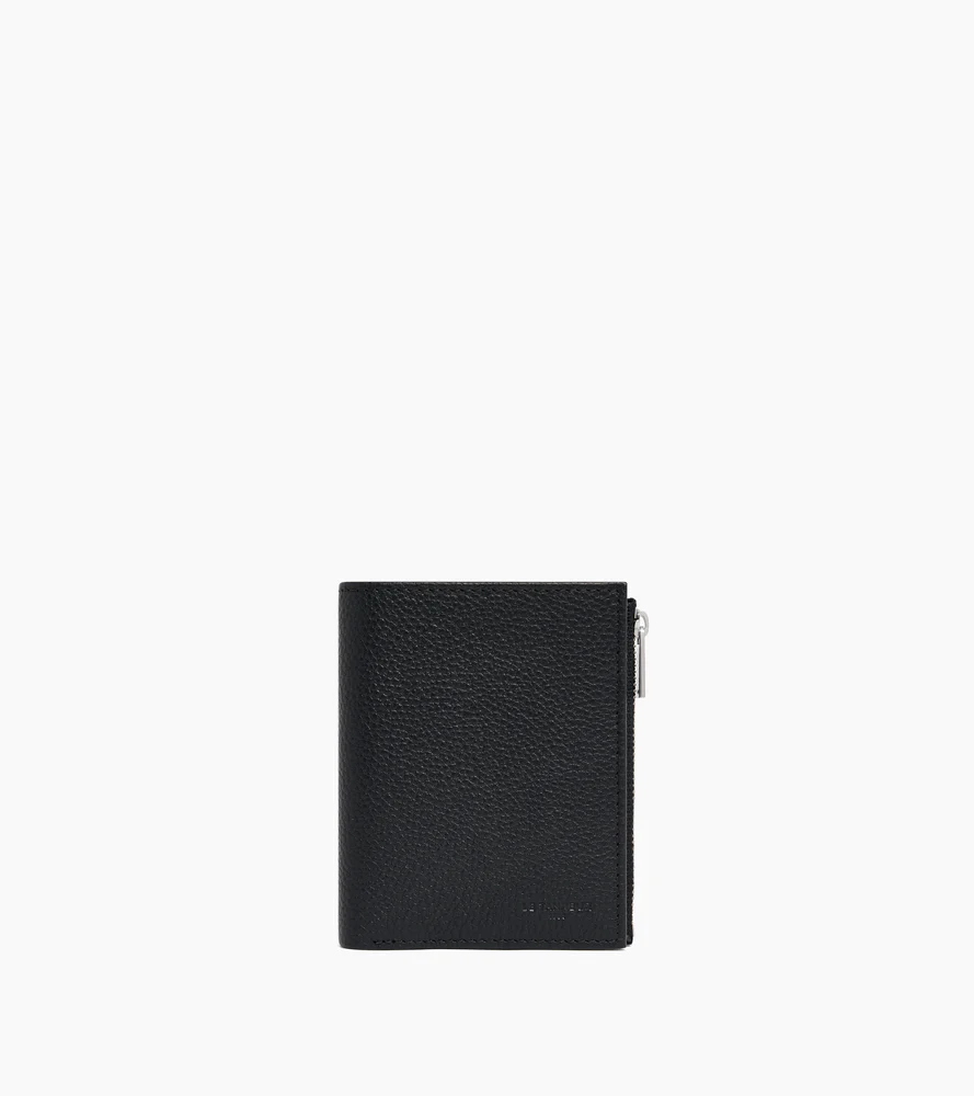 Portefeuille moyen modèle zippé Charles en cuir grainé