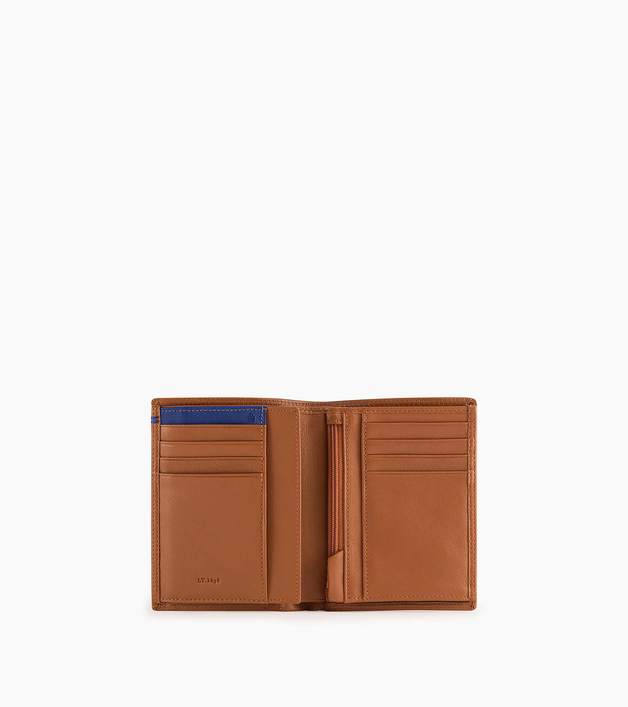 Portefeuille vertical moyen modèle zippé 2 volets Martin en cuir lisse - Image 2