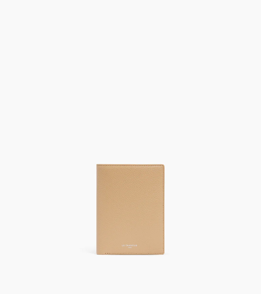 Portefeuille vertical zippé Emile en cuir grainé