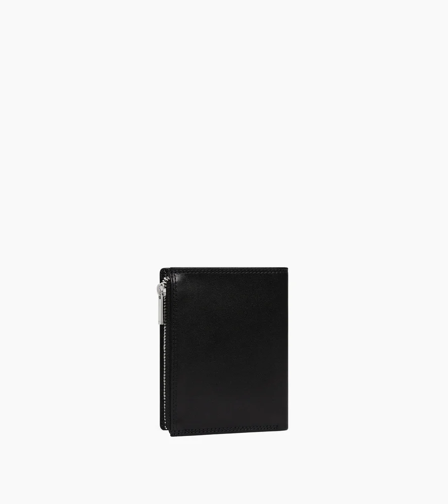 Portefeuille vertical zippé moyen modèle Martin en cuir lisse - Image 4