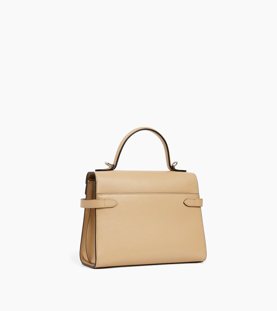 Sac à main double rabat moyen modèle Emilie en cuir grainé - Image 6