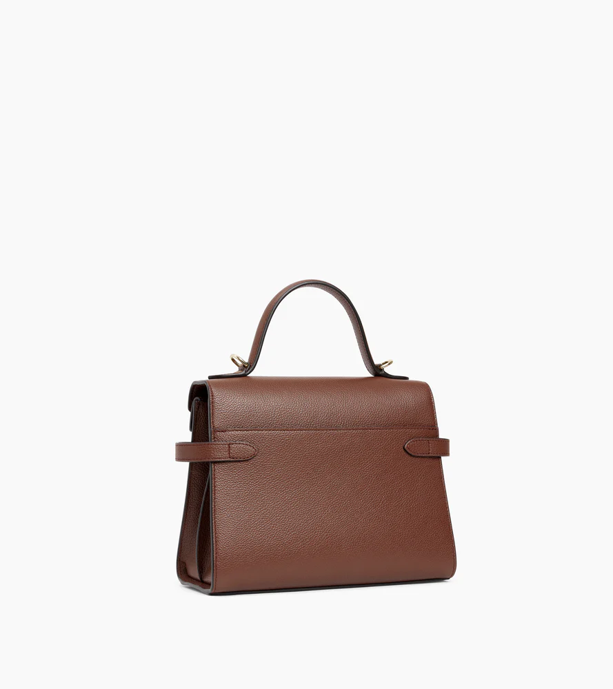 Sac à main double rabat moyen modèle Emilie en cuir grainé - Image 6