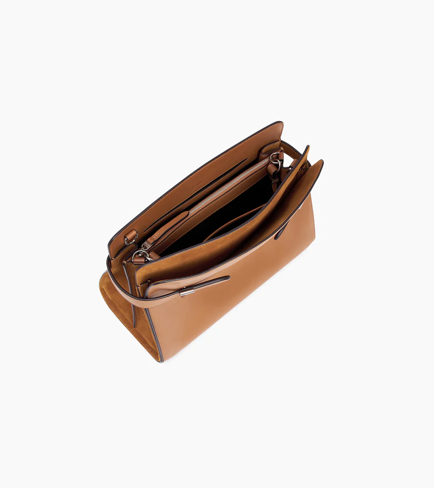 Sac porté épaule grand modèle Emie en cuir lisse et nubuck - Image 4