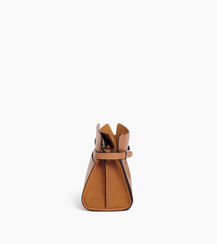 Sac porté épaule grand modèle Emie en cuir lisse et nubuck - Image 6