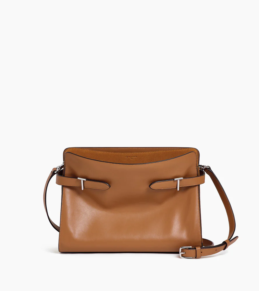Sac porté épaule grand modèle Emie en cuir lisse et nubuck - Image 7