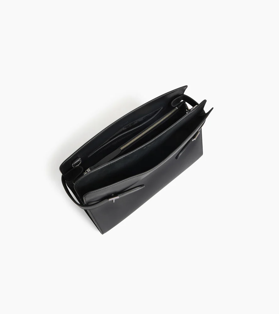 Sac porté épaule grand modèle Emie en cuir lisse et nubuck - Image 4