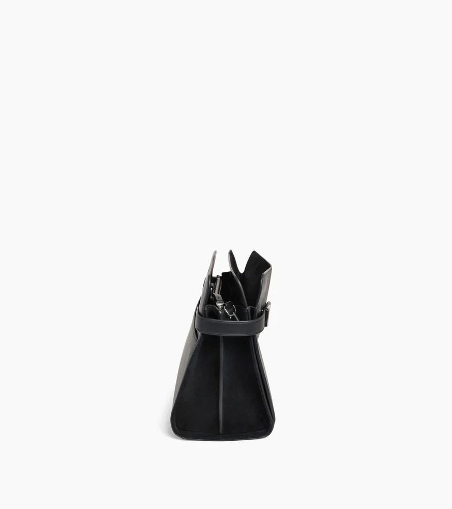 Sac porté épaule grand modèle Emie en cuir lisse et nubuck - Image 6