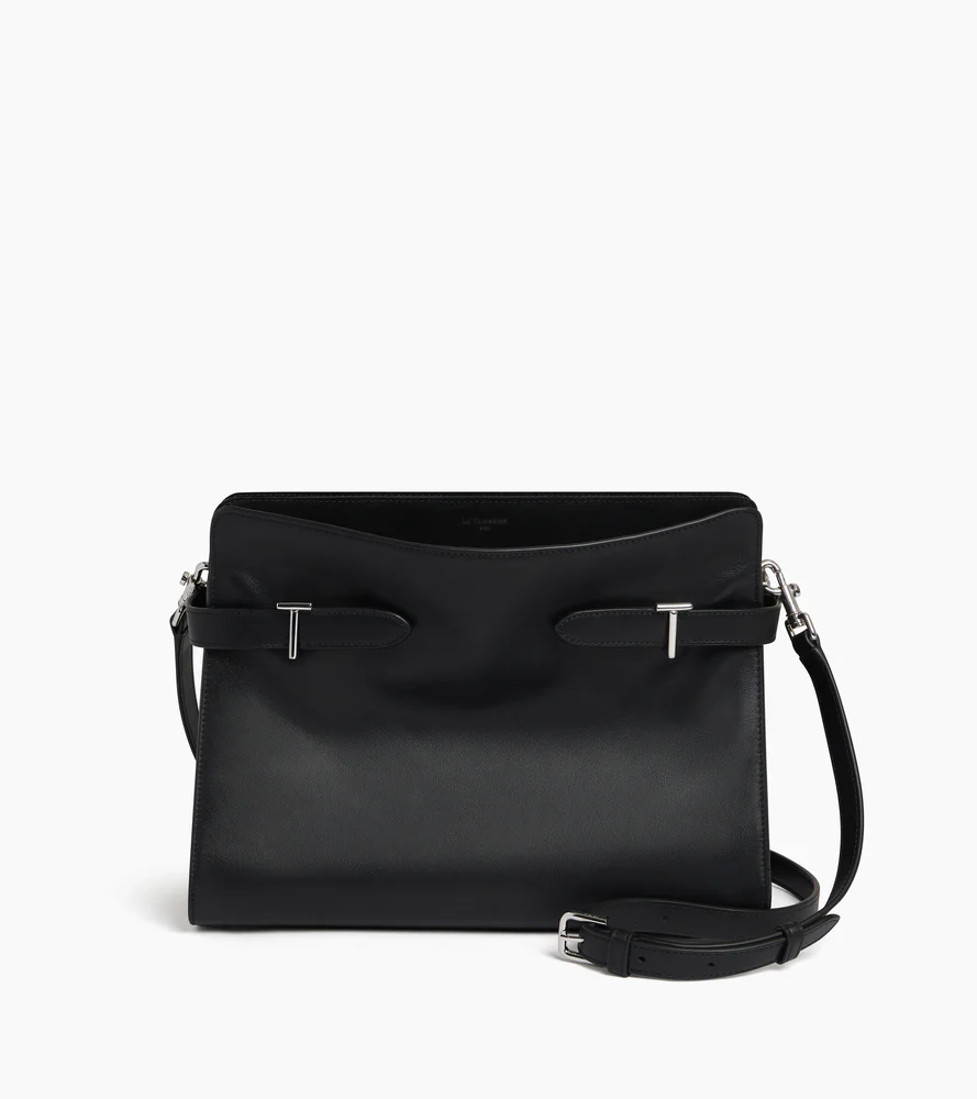 Sac porté épaule grand modèle Emie en cuir lisse et nubuck - Image 7