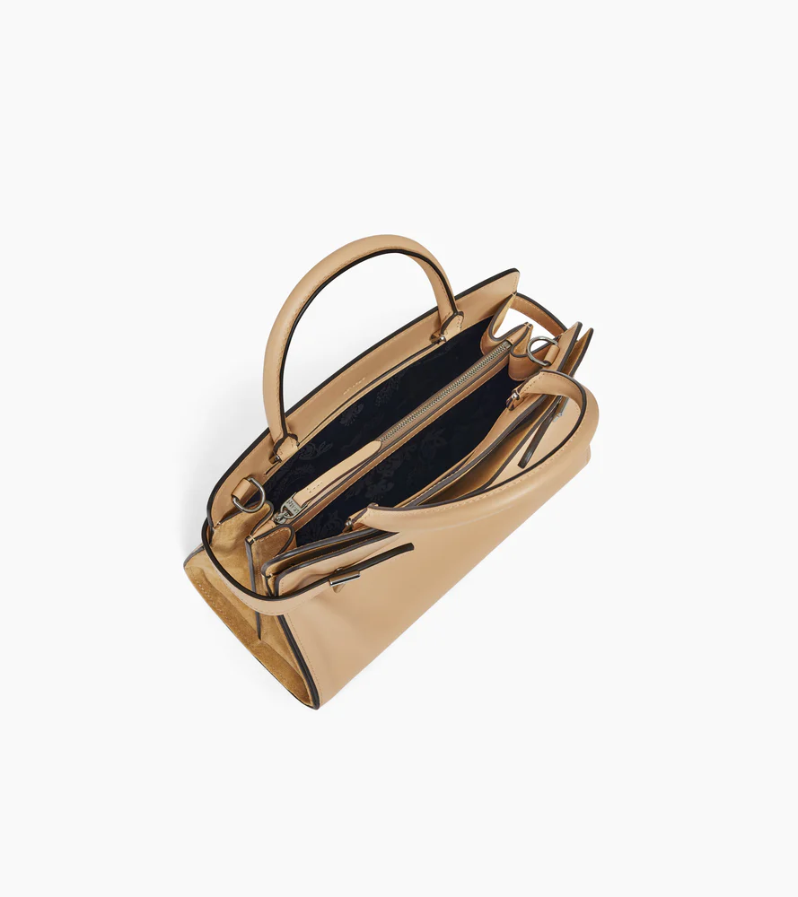 Sac à main moyen modèle Emie en cuir lisse et nubuck - Image 4