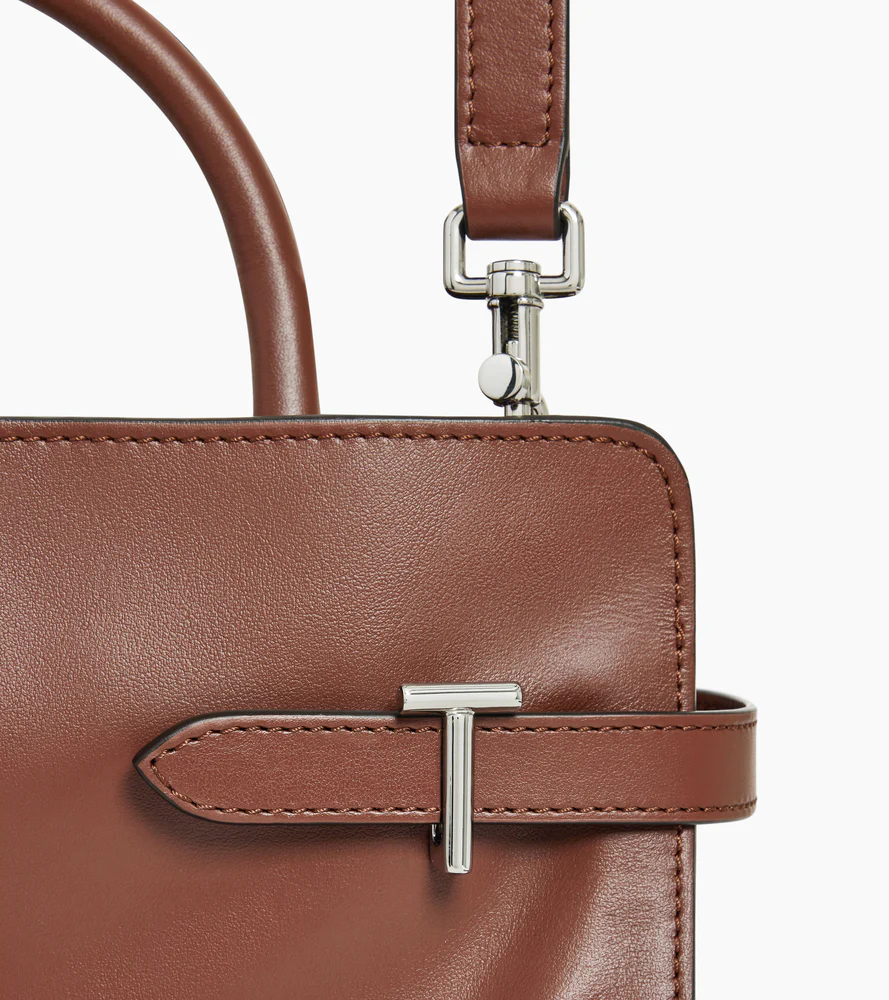 Sac à main moyen modèle Emie en cuir lisse et nubuck - Image 3