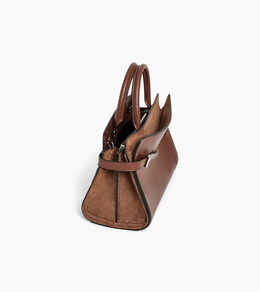 Sac à main moyen modèle Emie en cuir lisse et nubuck - Image 6