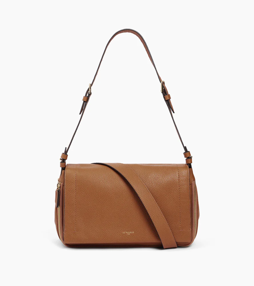 Sac bandoulière moyen modèle Aurore en cuir grainé - Image 5