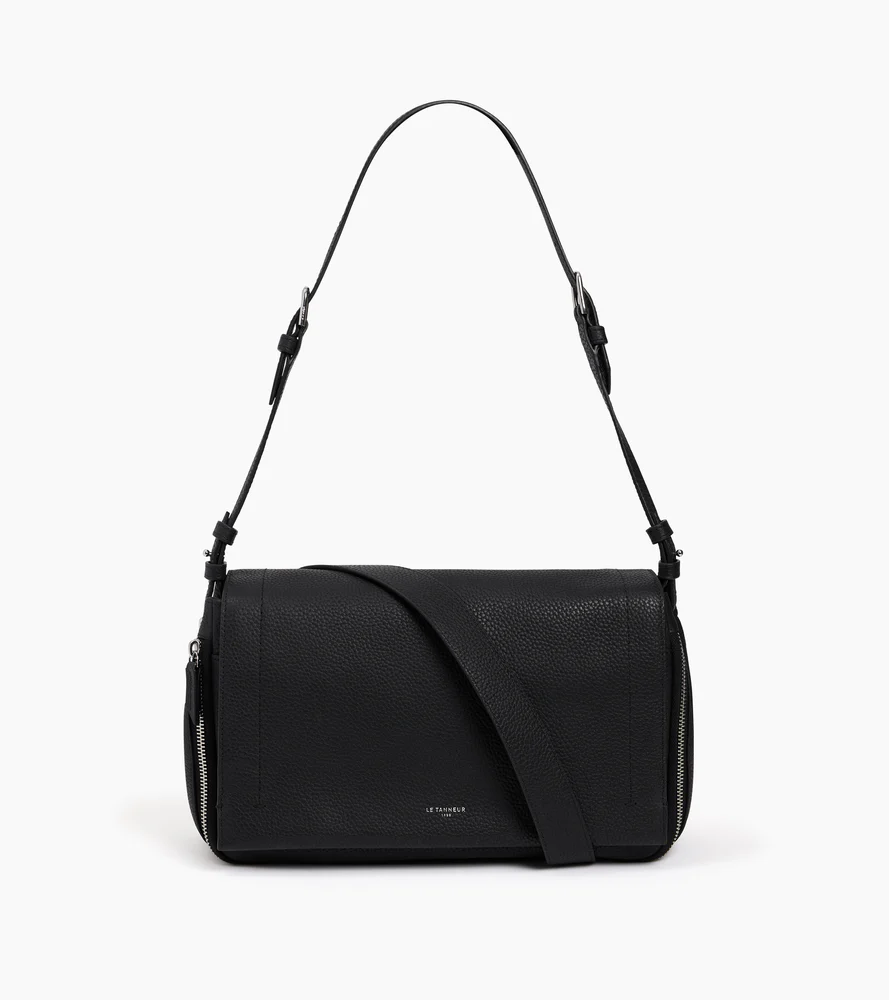 Sac bandoulière moyen modèle Aurore en cuir grainé - Image 5