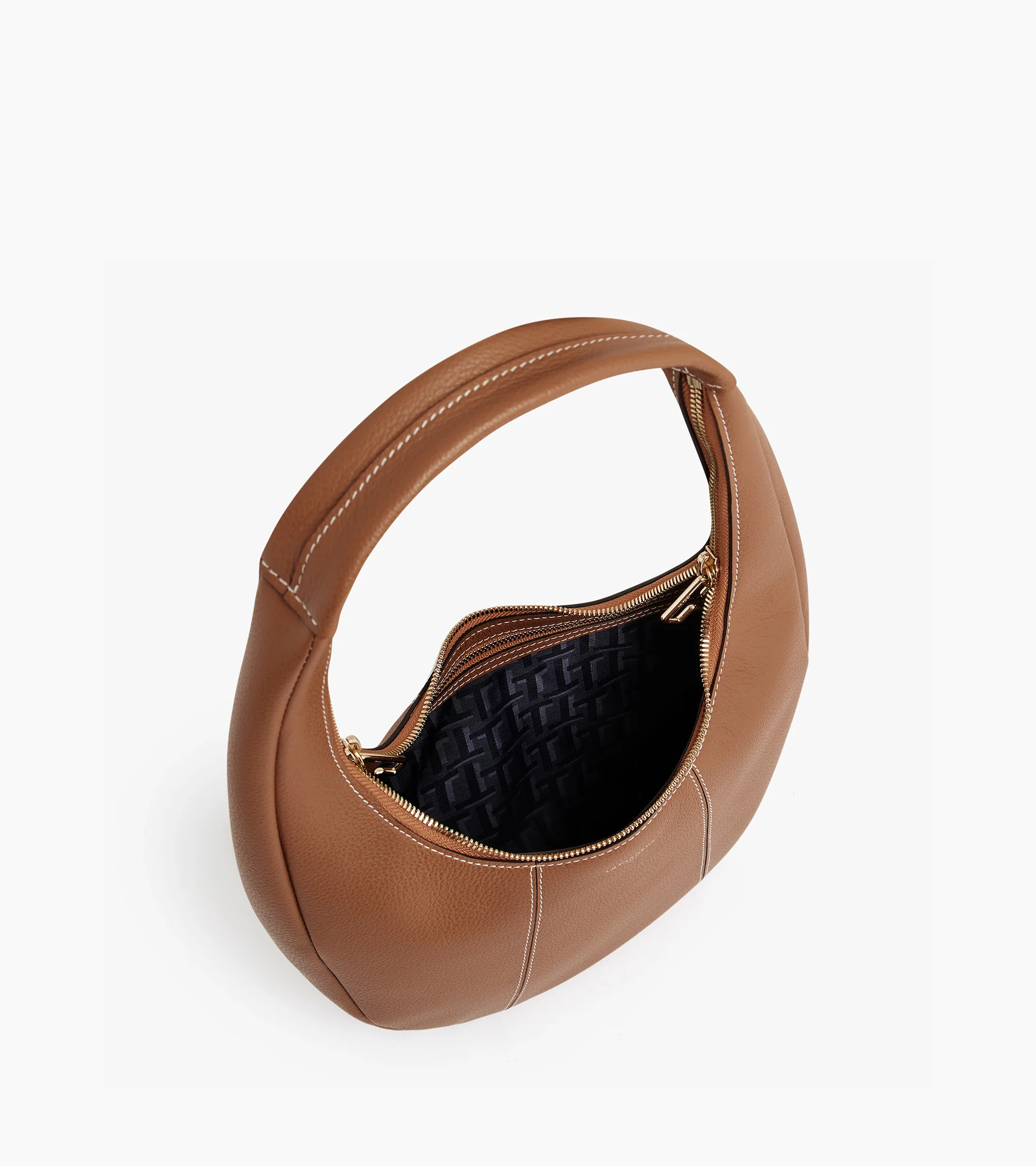 Sac hobo moyen modèle Juliette en cuir grainé - Image 4