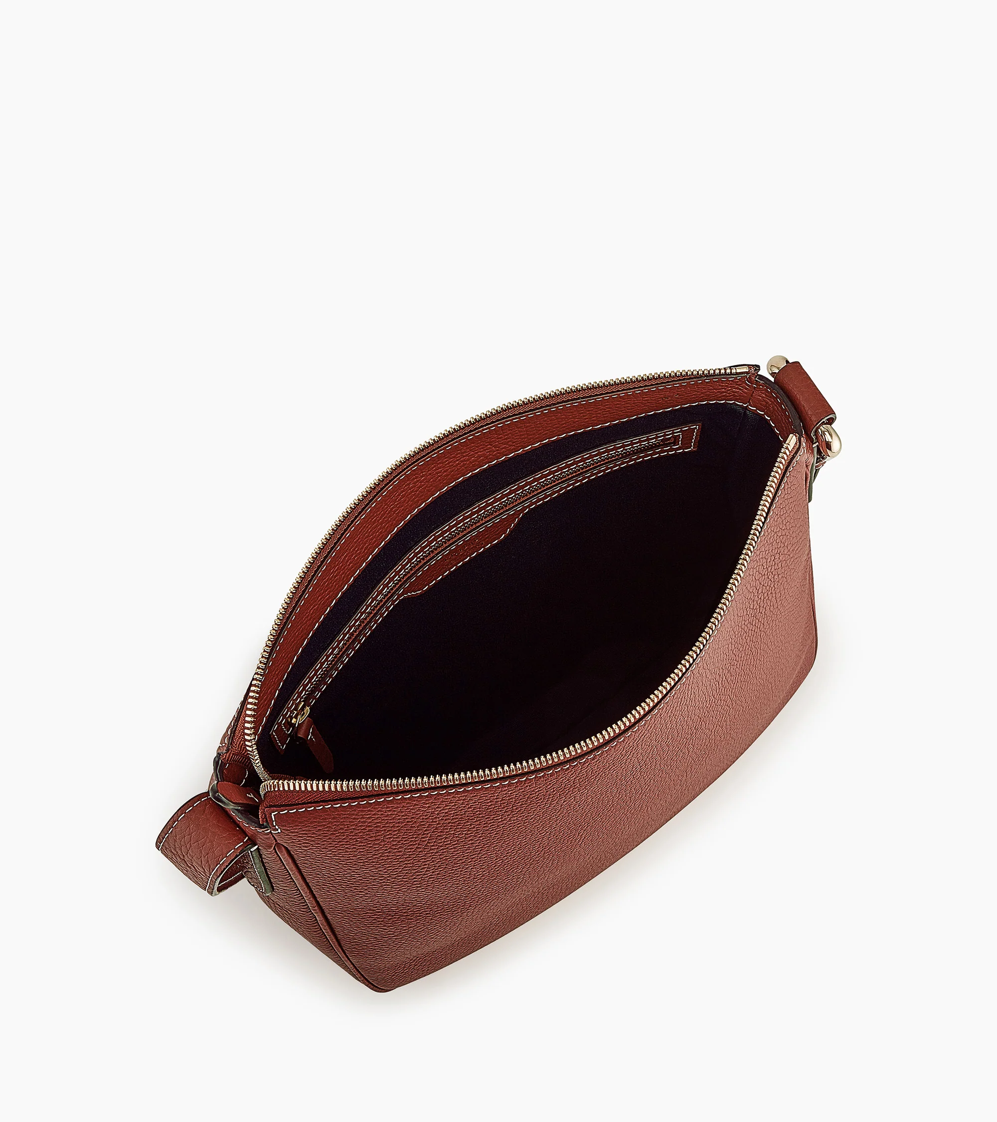 Sac hobo moyen modèle Madeleine en cuir de taurillon grainé - Image 5
