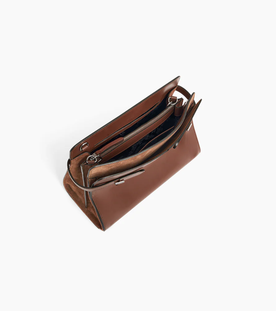 Sac porté épaule grand modèle Emie en cuir lisse et nubuck - Image 4