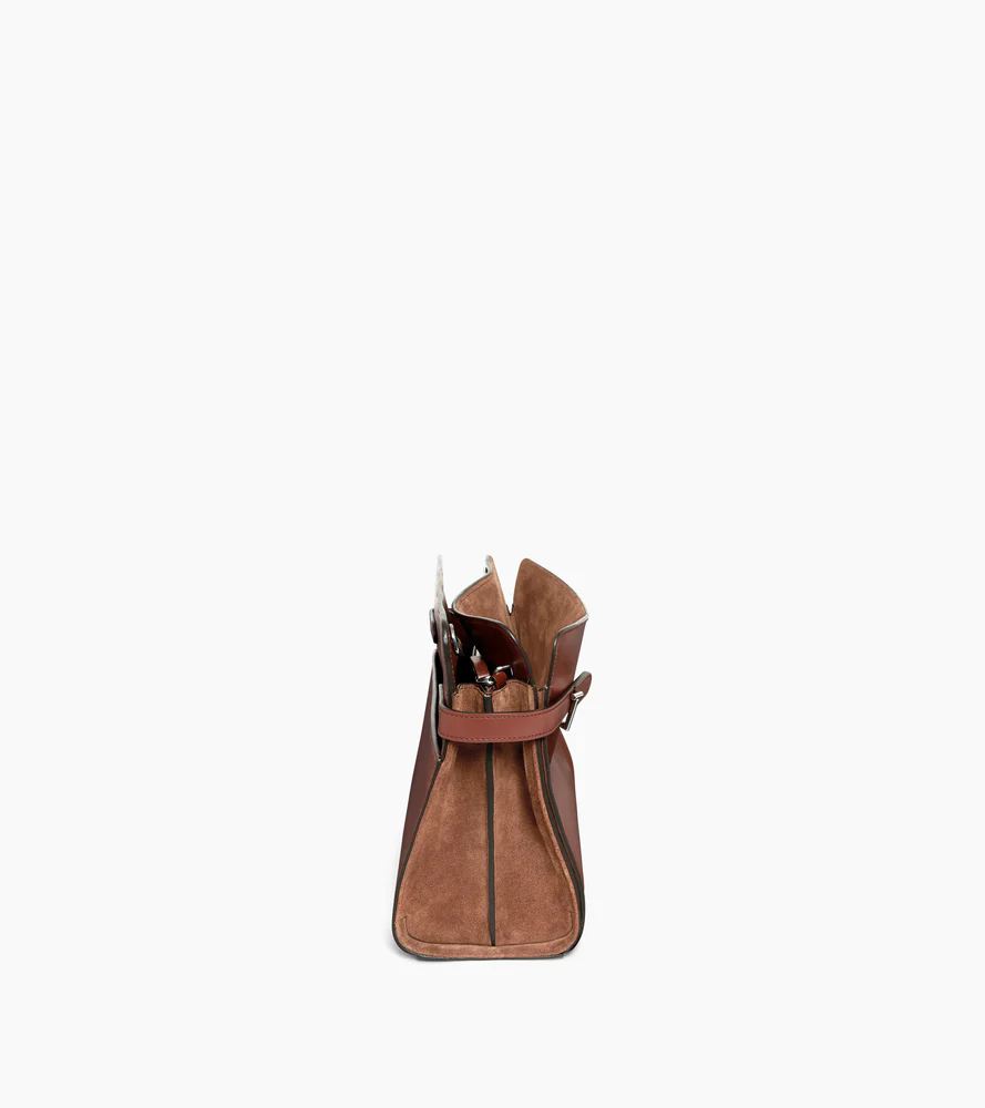 Sac porté épaule grand modèle Emie en cuir lisse et nubuck - Image 6
