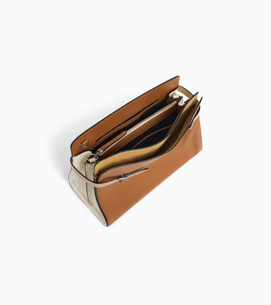 Sac porté épaule grand modèle Emie en cuir lisse et nubuck - Image 3