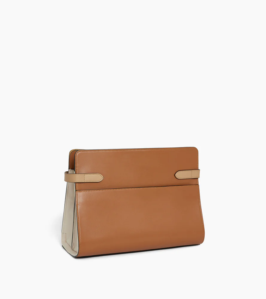 Sac porté épaule grand modèle Emie en cuir lisse et nubuck - Image 4