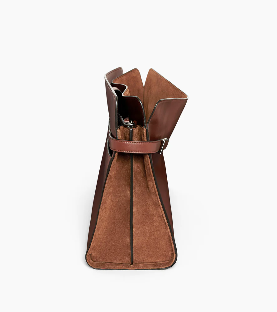 Sac porté épaule modèle maxi Emie en cuir lisse et nubuck - Image 6