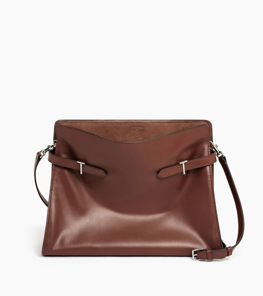 Sac porté épaule modèle maxi Emie en cuir lisse et nubuck - Image 7
